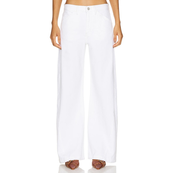 Frame 'Le Baggy Palazzo' White Denim Jean Size 28